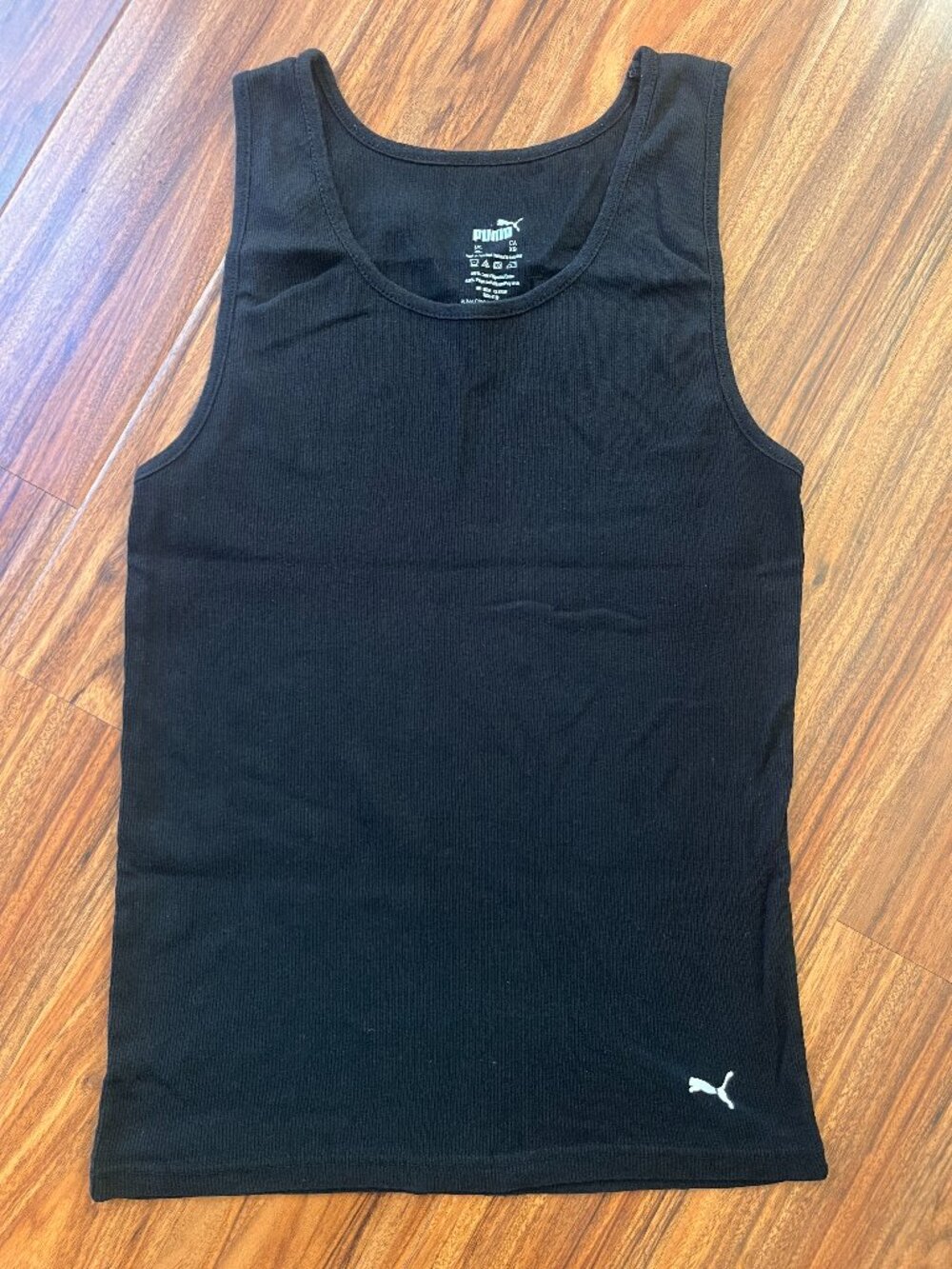 Puma Black Ribbed Tank Top XL